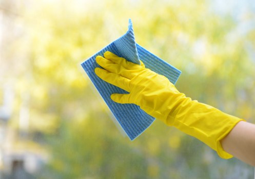 Docklands cleaning staff wearing PPE during a cleaning task