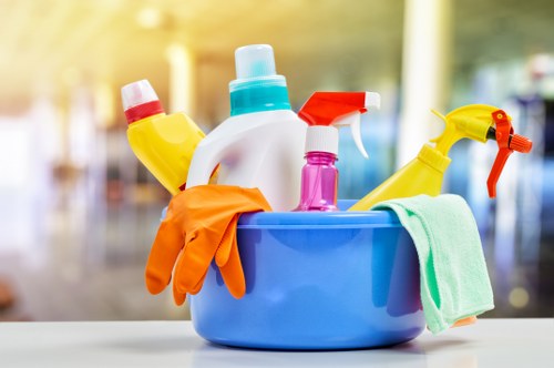 Commercial cleaner in Docklands servicing an office space
