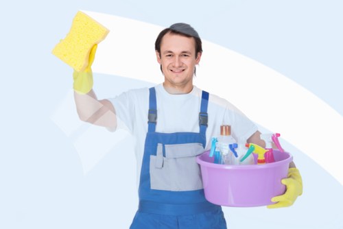 Professional exterior cleaning on Docklands cladding and windows